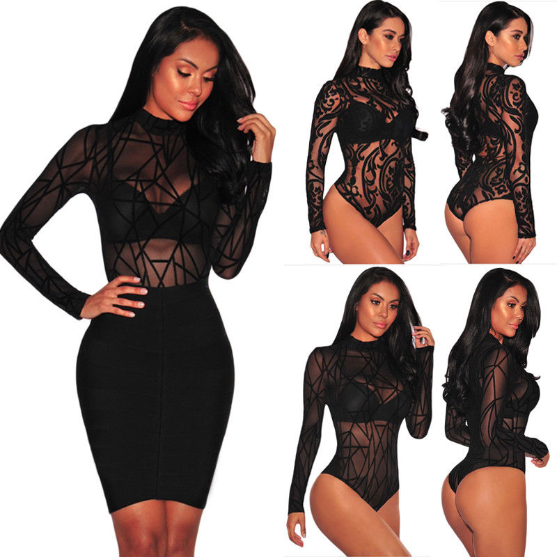 Body Femme Long Sleeve Printed Bodysuit