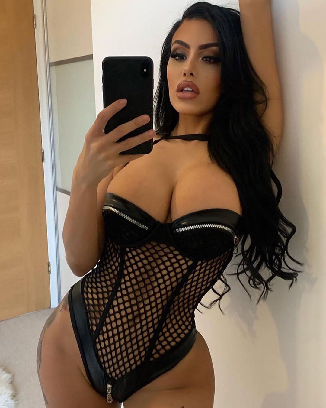 Zipper Fishnet Bodysuit