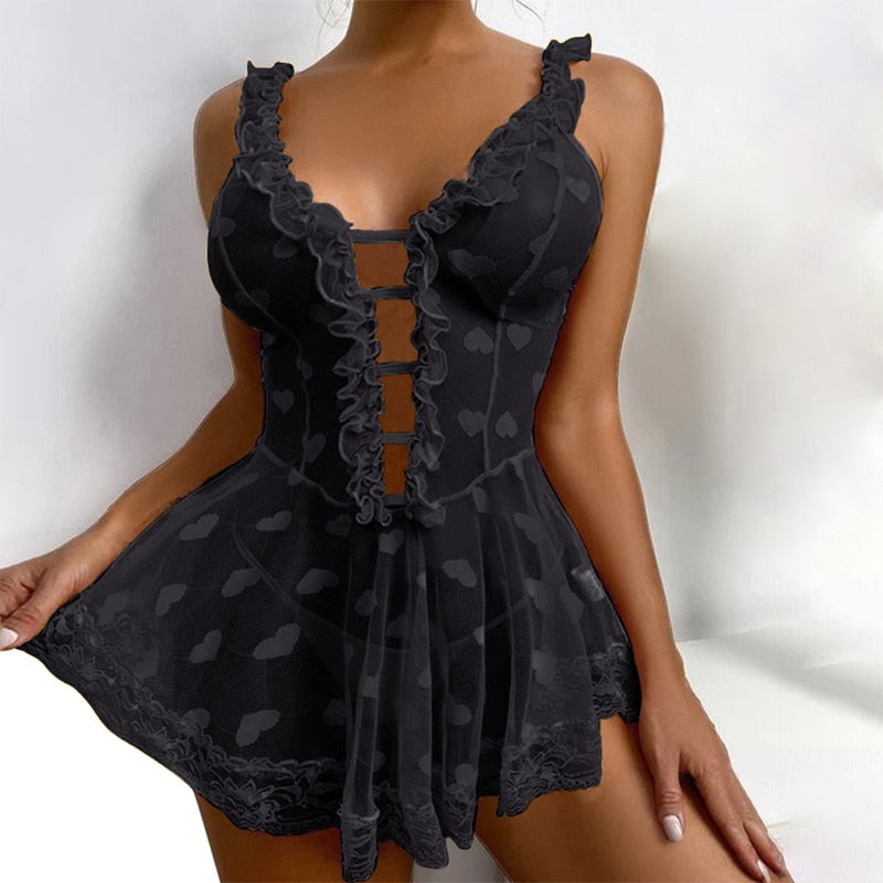 Heart Print Baby Doll